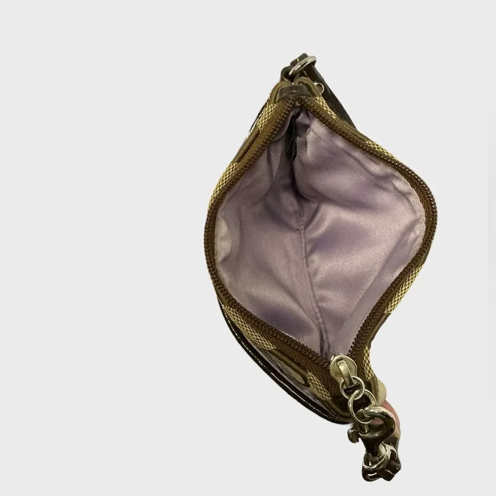 Coach Signature Wristlet with Purple Interior Classic Style, Everyday Chic